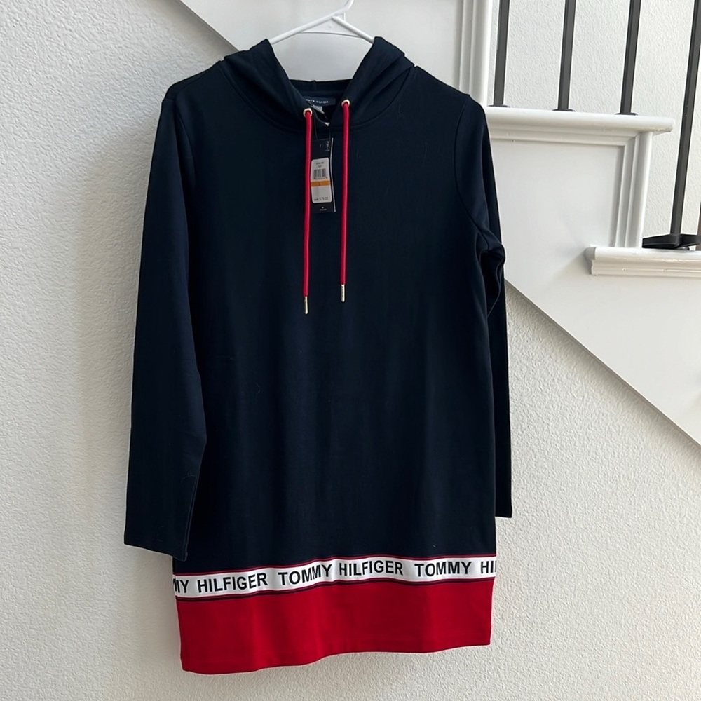 Tommy Hilfiger Kids Black and Red Hoodie Dress